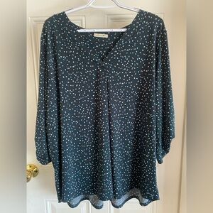 Women's Green Polka Dot Top